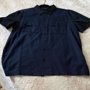 Harley-Davidson Dark Blue with black sleeves & collar Embroidered Shirt